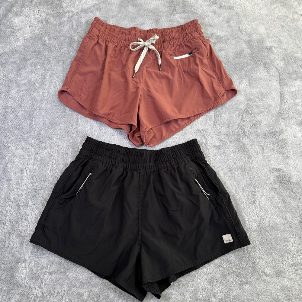 Vuori Running Short Lot of 2 Women Small Black Red Clementine Dash 2" Inseam Gym - Picture 2 of 16